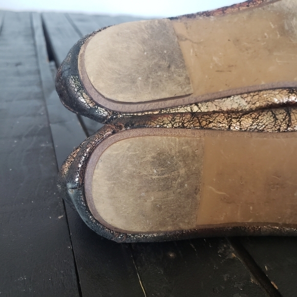 Jeffrey Campbell Metallic Crackle Brown Flats 7.5 - Picture 7 of 8